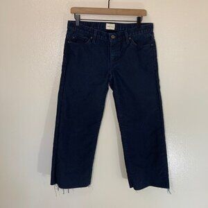 Simon Miller Womens Crop Reed Denim Jeans Dark Wash Fray Hem Size 27